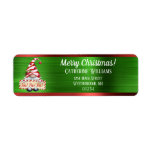 Merry Christmas Gnome Red Green Metallic Address Label<br><div class="desc">Add a festive touch to your holiday mailings with these cute gnome return address labels. The design features a gnome dressed in red and white striped hat holding a sign that says "Ho! Ho! Ho!" Above your personalized address it reads "Merry Christmas!" on a shiny faux metallic green and red...</div>