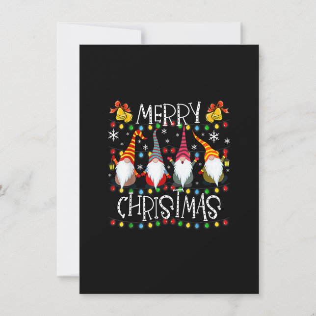 Merry Christmas Gnome Shirt Matching Family Group  Invitation (Front)