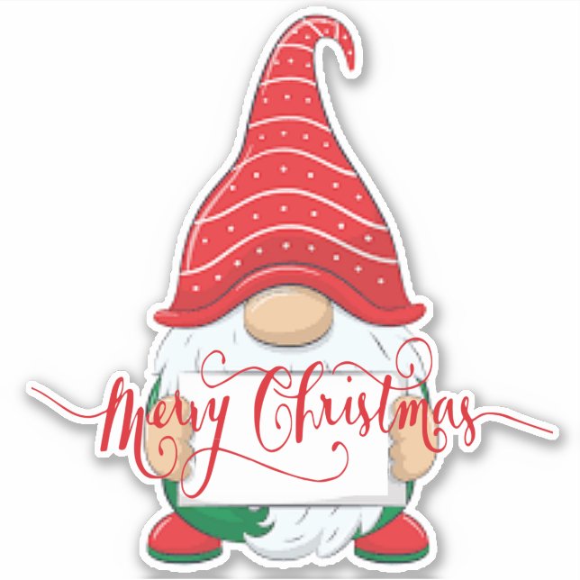 Merry Christmas gnome Sticker (Front)