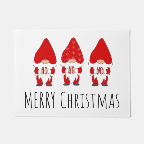 Merry Christmas Gnomes Doormat