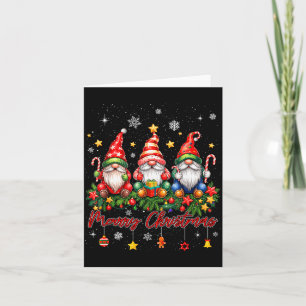 Merry Christmas Gnomes Family Candy Cane Holiday X Card