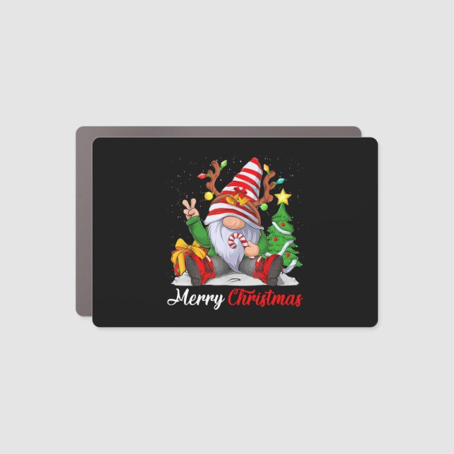 Merry Christmas Gnomes Family Christmas Car Magnet (Front)