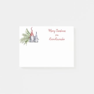 Merry Christmas Gnomes Festive Cute Watercolor Art