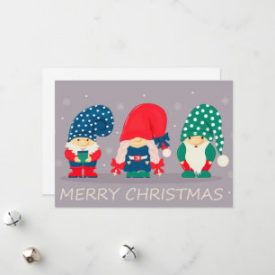 Merry Christmas Gnomes Holiday Card