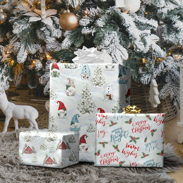 Merry Christmas Gnomes in Snow Wrapping Paper Sheets (Creator Uploaded)