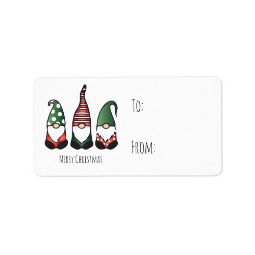 Merry Christmas Gnomes Label