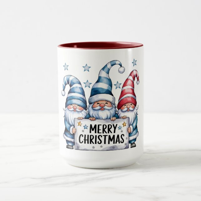 Merry Christmas Gnomes Mug (Center)