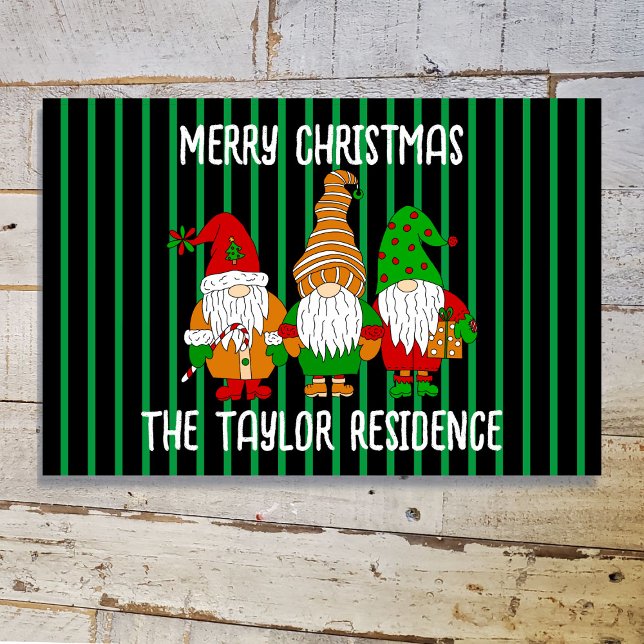 Merry Christmas Gnomes Personalized Outdoor Rug (Creator Uploaded)