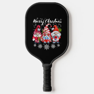 Merry Christmas Gnomes Pickleball Paddle