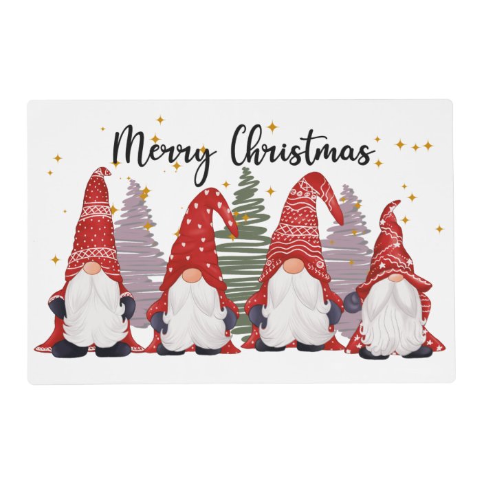Merry Christmas Gnomes Placemat