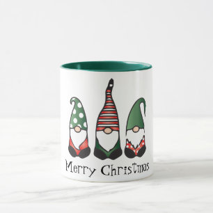 Merry Christmas Gnomes Red Green Mug