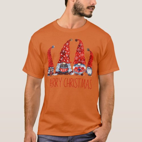 Merry Christmas Gnomes Red T_Shirt