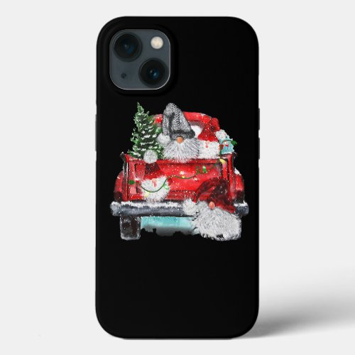 Merry Christmas Gnomes Santa Claus Red Truck Xmas  iPhone 13 Case