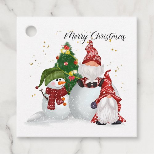 Merry Christmas Gnomes Snowmen Gift tags