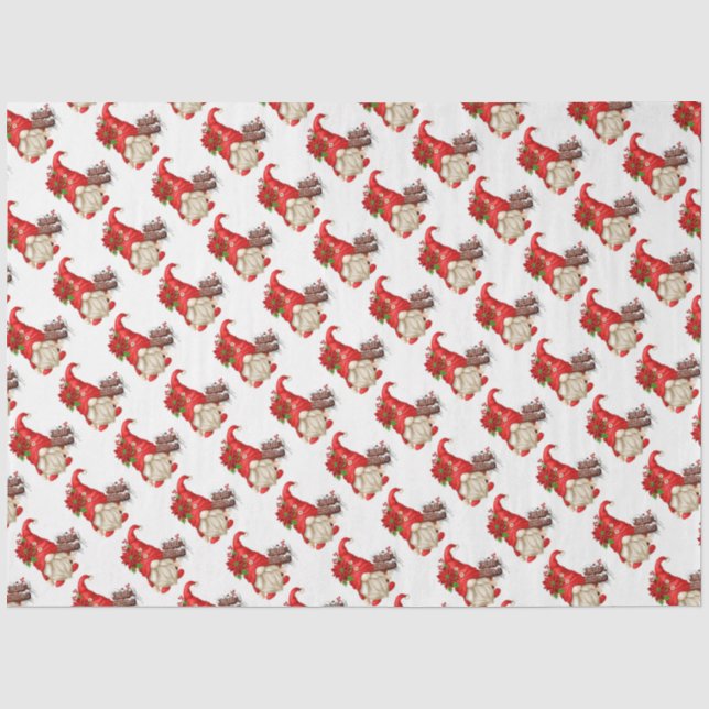 Merry Christmas Gnomes Tissue Paper (Front)
