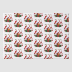 Merry Christmas Gnomes Trendy Adorable Holiday Tissue Paper