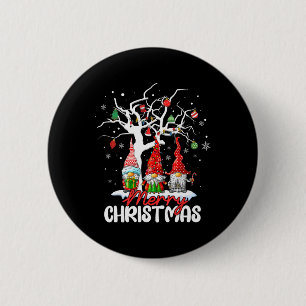 Merry Christmas Gnomes Xmas Family Men Women Kids Button