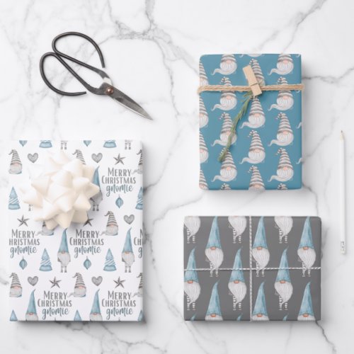 Merry Christmas Gnomie Wrapping Paper Sheets 