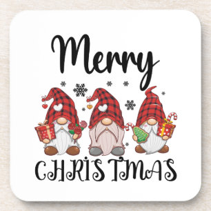 Merry Christmas Gnomies Christmas Gnomes Beverage Coaster