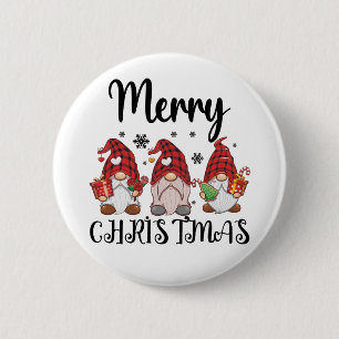 Merry Christmas Gnomies Christmas Gnomes  Button