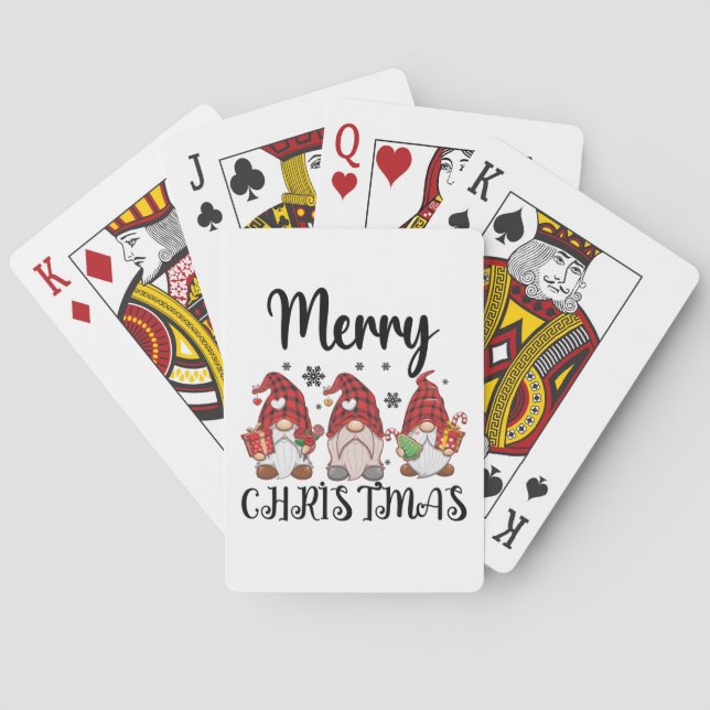 Merry Christmas Gnomies Christmas Gnomes  Poker Cards (Back)
