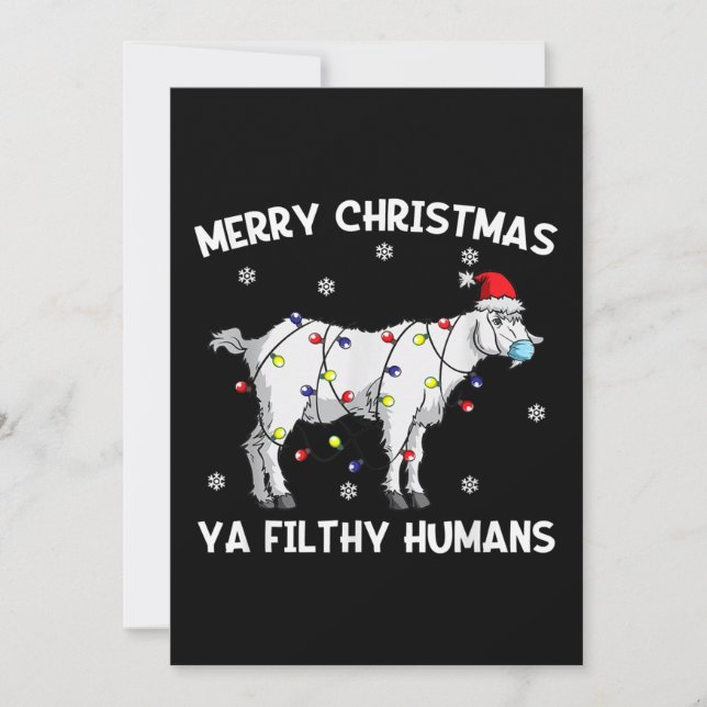 Merry Christmas Goat Face Mask Goat Santa Save The Date (Front)