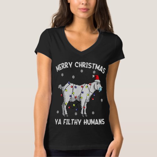 Merry Christmas Goat Face MaskGoat Santa T_Shirt