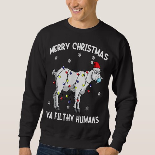 Merry Christmas Goat Face MaskGoat Santa T_Shirt Sweatshirt