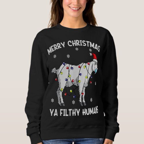 Merry Christmas Goat Face MaskGoat Santa T_Shirt Sweatshirt