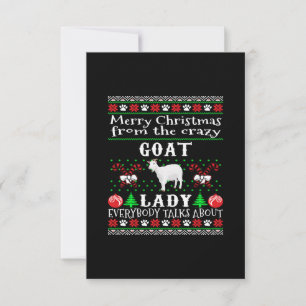 Merry Christmas Goat Lady Ugly Gift RSVP Card