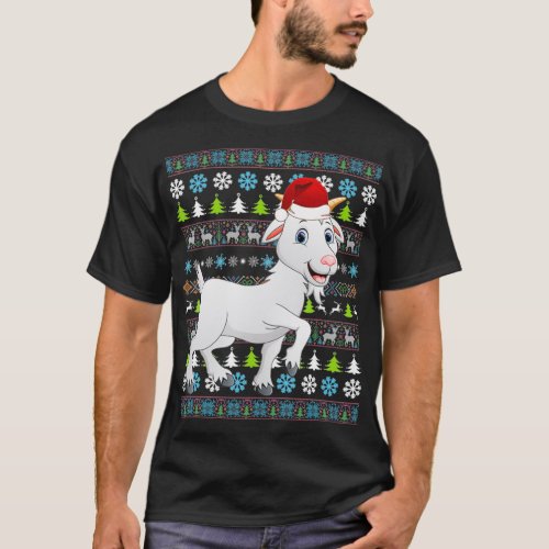 Merry Christmas Goat Ugly Sweater Santa Claus Xmas