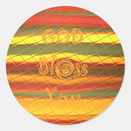 Merry Christmas God Bless You Colors Design Classic Round Sticker