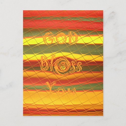Merry Christmas God Bless You Colors Design Holiday Postcard