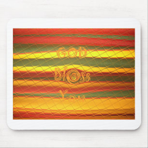 Merry Christmas God Bless You Colors Design Mouse Pad