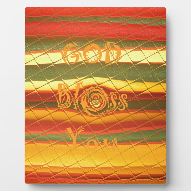 Merry Christmas God Bless You Colors Design Plaque (Front)