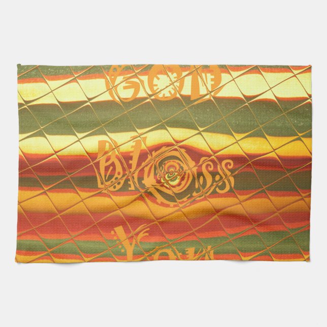 Merry Christmas God Bless You Colors Design Towel (Horizontal)