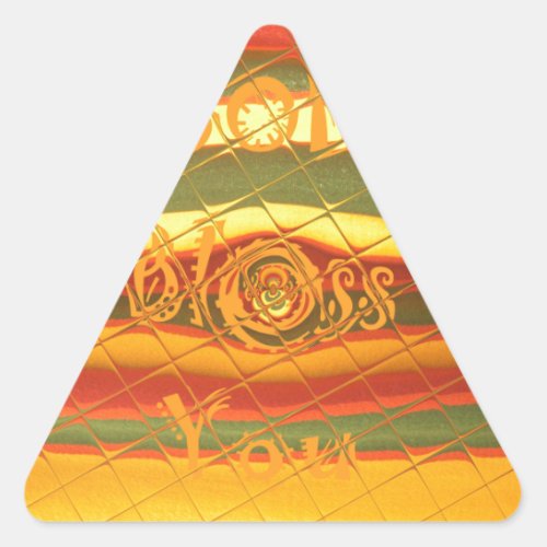 Merry Christmas God Bless You Colors Design Triangle Sticker