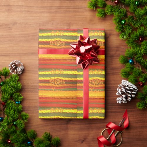 Merry Christmas God Bless You Colors Design Wrapping Paper
