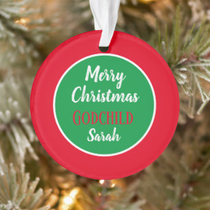 Merry Christmas Godchild personalized ornament
