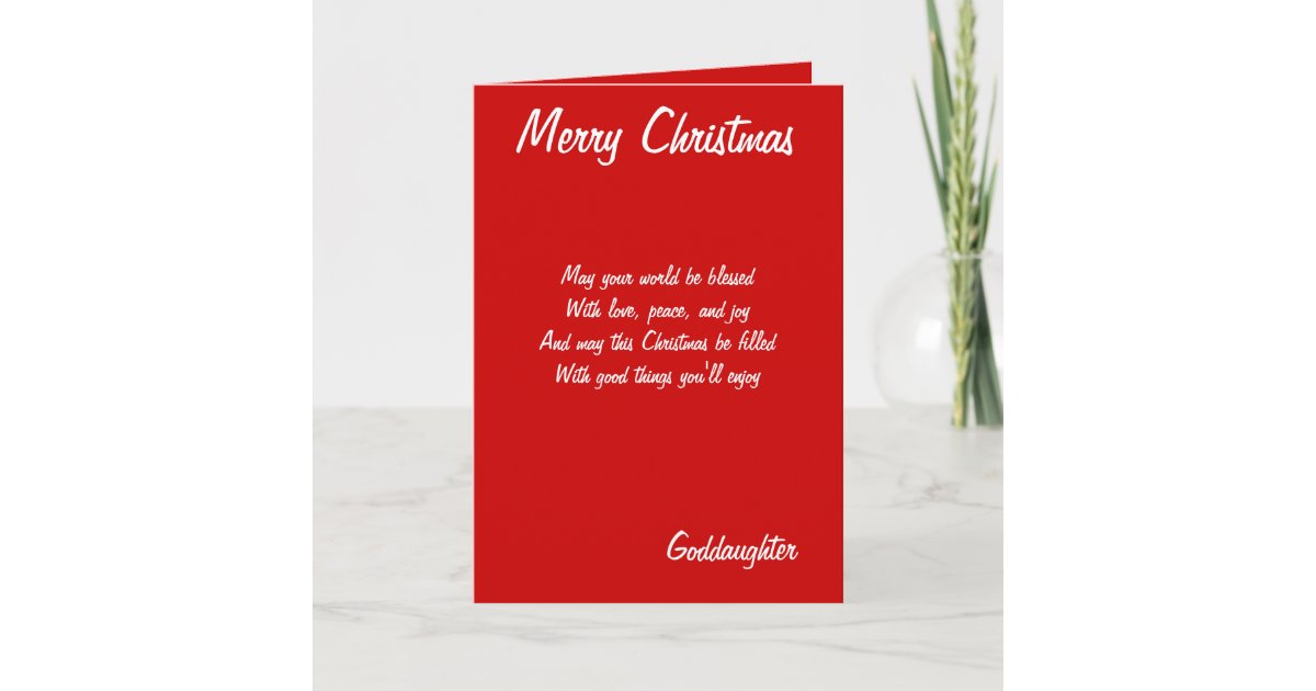 Merry Christmas goddaughter cards | Zazzle.com