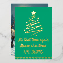 Merry christmas gold and green personalize