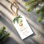 Merry Christmas gold baubles pines Gift Tags<br><div class="desc">Merry Christmas personalized gift tags watercolor pines and gold baubles simple Christmas gift tags customized Christmas gift tags</div>