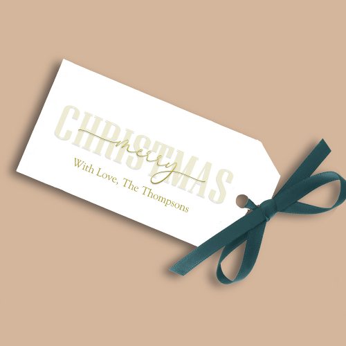 Merry Christmas Gold Calligraphy Script Simple Gift Tags