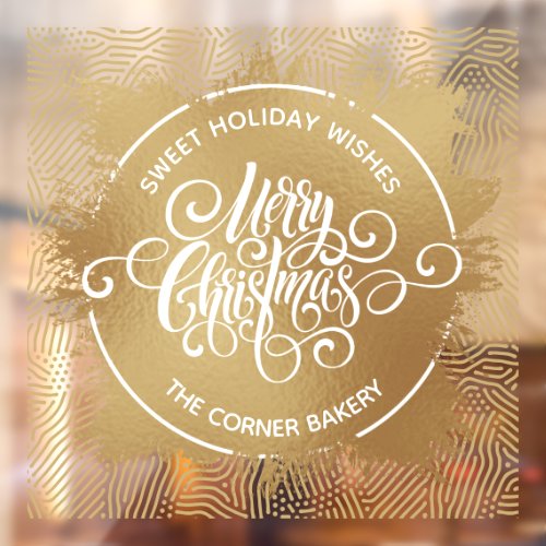 Merry Christmas Gold Faux Foil Window Cling