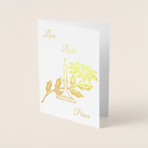 Merry Christmas Gold Foil Candlelight Foil Card