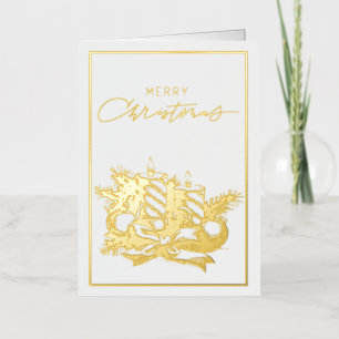 Merry Christmas Gold Foil Holiday Card