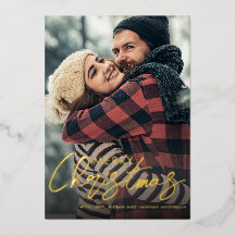 Merry Christmas Gold Foil Photo Overlay