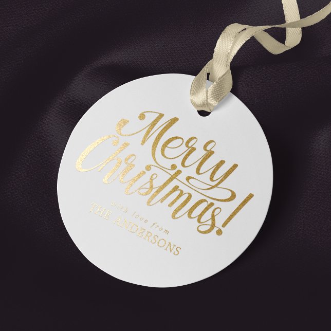 Merry Christmas Gold Foil Tag (Creator Uploaded)