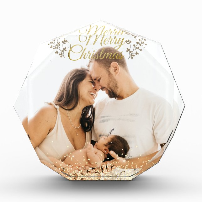 Merry Christmas Gold For Dad   Acrylic Award (Front)