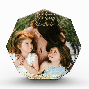 Merry Christmas Gold For Mom Acrylic Award